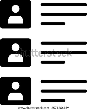 Contact List Icon Glyph Vector Illustration