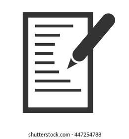 Contact list image. Contact list with a pen logo. List of notes. Vector illustration.