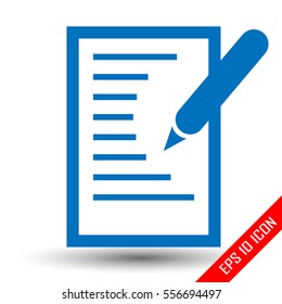 Contact list image. Contact list with a pen logo. List of notes. Vector illustration.