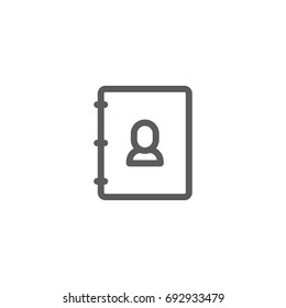 Contact List Line Icon, Vector On White Background