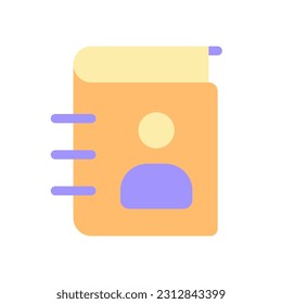 Icono Ui de color de gradiente plano perfecto para píxeles de la lista de contactos. Catálogo de información personal. Pictograma simple relleno. GUI, diseño UX para aplicaciones móviles. Ilustración RGB aislada por vectores