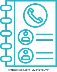 Contact List vector icon. Can be used for printing, mobile and web applications.