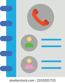 Contact List vector icon. Can be used for printing, mobile and web applications.