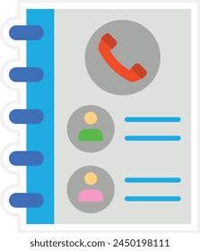 Contact List vector icon. Can be used for printing, mobile and web applications.