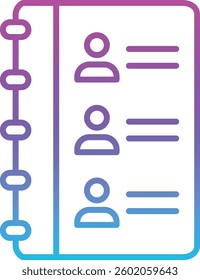 Contact List vector icon. Can be used for printing, mobile and web applications.