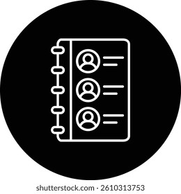 Contact List vector icon. Can be used for printing, mobile and web applications.