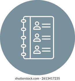 Contact List vector icon. Can be used for printing, mobile and web applications.