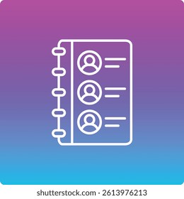 Contact List vector icon. Can be used for printing, mobile and web applications.