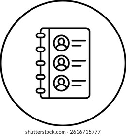 Contact List vector icon. Can be used for printing, mobile and web applications.