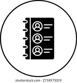 Icono de Vector de la lista de contactos. Se puede utilizar para aplicaciones de impresión, móviles y de Web.