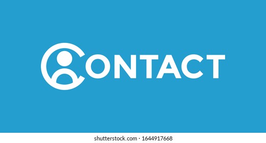 Contact Logo Concept, Custom Typography Logo Design Vector