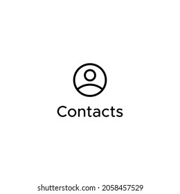 Contact Logo Icon Vector in Line Style