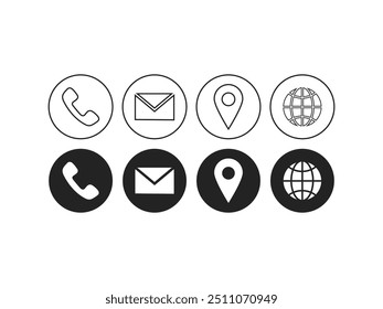 Contact Logos and Icons set, Social Media logos and icons set