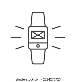 Contact mail in watch linear simple icon