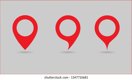 Contact map marker pointer interface icon set.