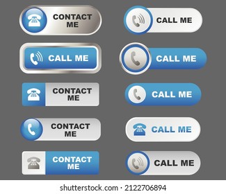 Contact Me And Call Me Vector Buttons