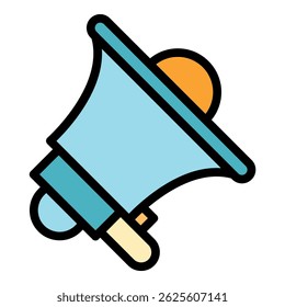 Contact megaphone icon. Outline contact megaphone vector icon color flat isolated