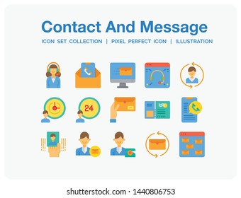 Contact And Message Icons Set. UI Pixel Perfect Well-crafted Vector Thin Line Icons. The illustrations are a vector.