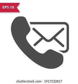 Contact - Message and Phone Icon. Professional, pixel perfect icon, EPS 10 format.