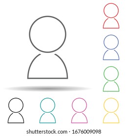 Contact multi color set icon. Simple thin line, outline vector of web icons for ui and ux, website or mobile application