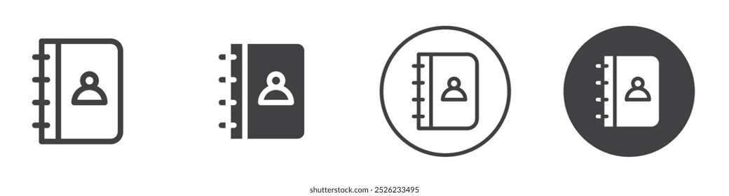 Icono de nota de contacto Logotipo de Vector de contorno simple