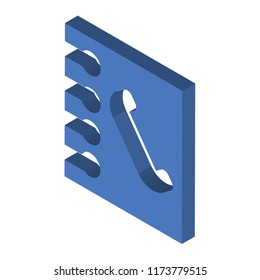 Contact notebook isometric left top view 3D icon