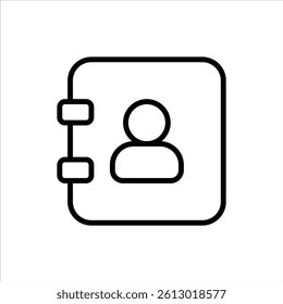 contact outline icon. phonebook black line illustration.