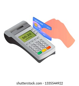 Contact payment terminal icon. Isometric of contact payment terminal vector icon for web design isolated on white background