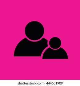 Contact people icon vector. Pink background