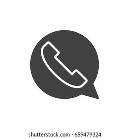 Contact, phone bubble icon vector, filled flat sign, solid pictogram isolated on white. Symbol, logo illustration. Pixel perfect