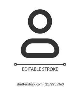 Contact pixel perfect linear ui icon. Address book. Profile page. User name and phone number. GUI, UX design. Outline isolated user interface element for app and web. Editable stroke. Arial font used