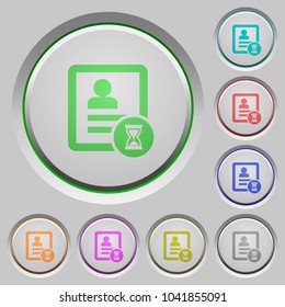 Contact processing color icons on sunk push buttons