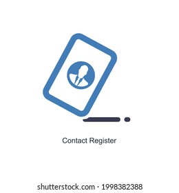 Concepto de icono de registro de contactos o perfiles 