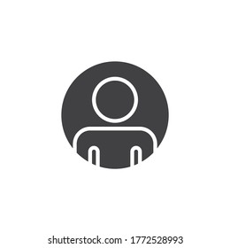 Contact profile vector icon. filled flat sign for mobile concept and web design. User contact glyph icon. Symbol, logo illustration. Vector graphics