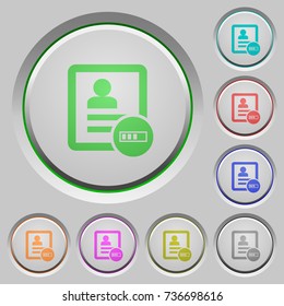 Contact progressing color icons on sunk push buttons
