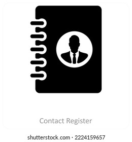 Contact Register and form icon concept