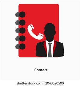 Concepto de icono de registro de contactos o perfil