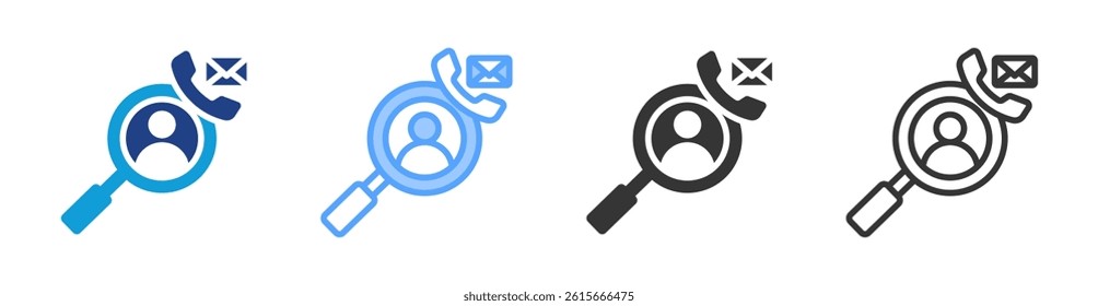 Contact Sample Individual icon set multiple style collection
