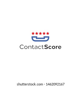 contact score star call center logo design vector icon illustration inspiration