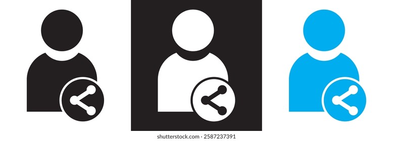 Contact share with user vector  icon.  isolated on white and black background. Vector illustration. EPS 10