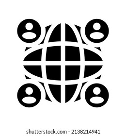 Icono de uso compartido de contactos Ilustración de diseño del vector