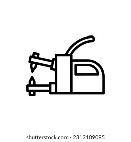 Contact spot welding machine icon. Portable welding machine for body work.