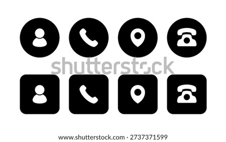 Contact Square Buttons Vector On White Background