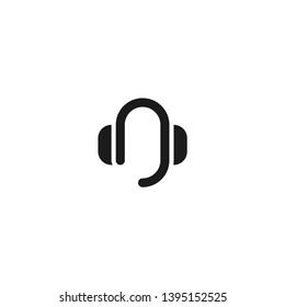 contact support icon design. headphone with mic symbol. simple clean professional business management concept vector illustration design.