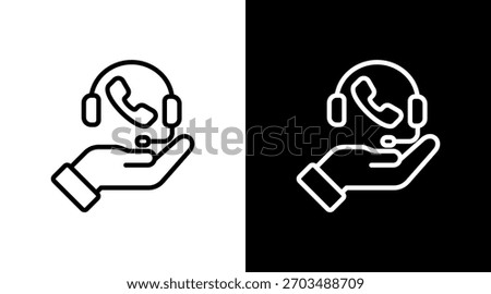 Contact Support With Icon Set Design