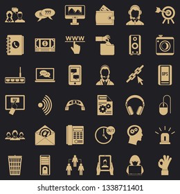 Contact support icons set. Simple style of 36 contact support vector icons for web for any design