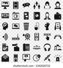 Contact support icons set. Simple style of 36 contact support vector icons for web for any design