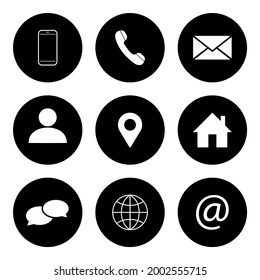 Contact symbols social media network icons for communication or messaging chatting. Vector illustration. EPS 10.