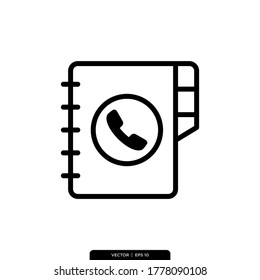 Contact Telephone Icon Vector Illustration Logo Template