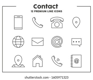 Contact thin line icon. Interface concept. Vector illustration symbol elements for web design and apps.